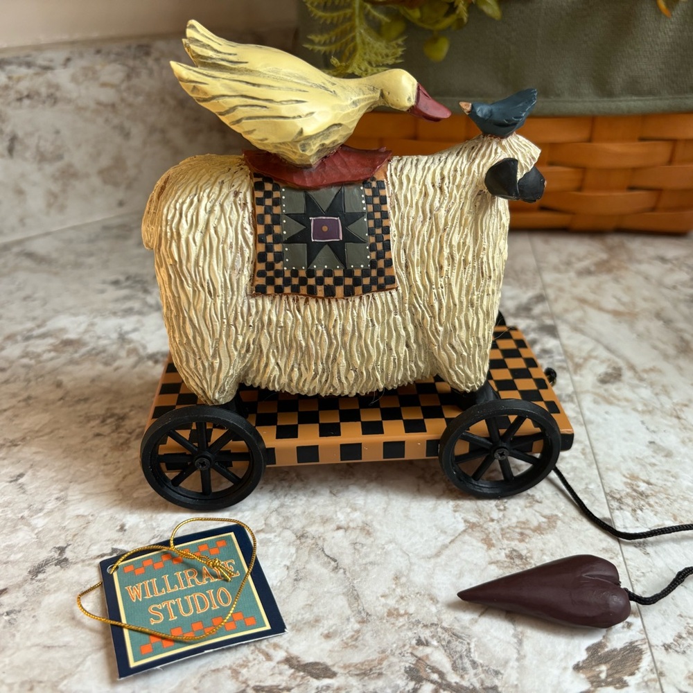 COPY - Williraye WW1429 Sheep Pull Toy w/ Goose and Bird